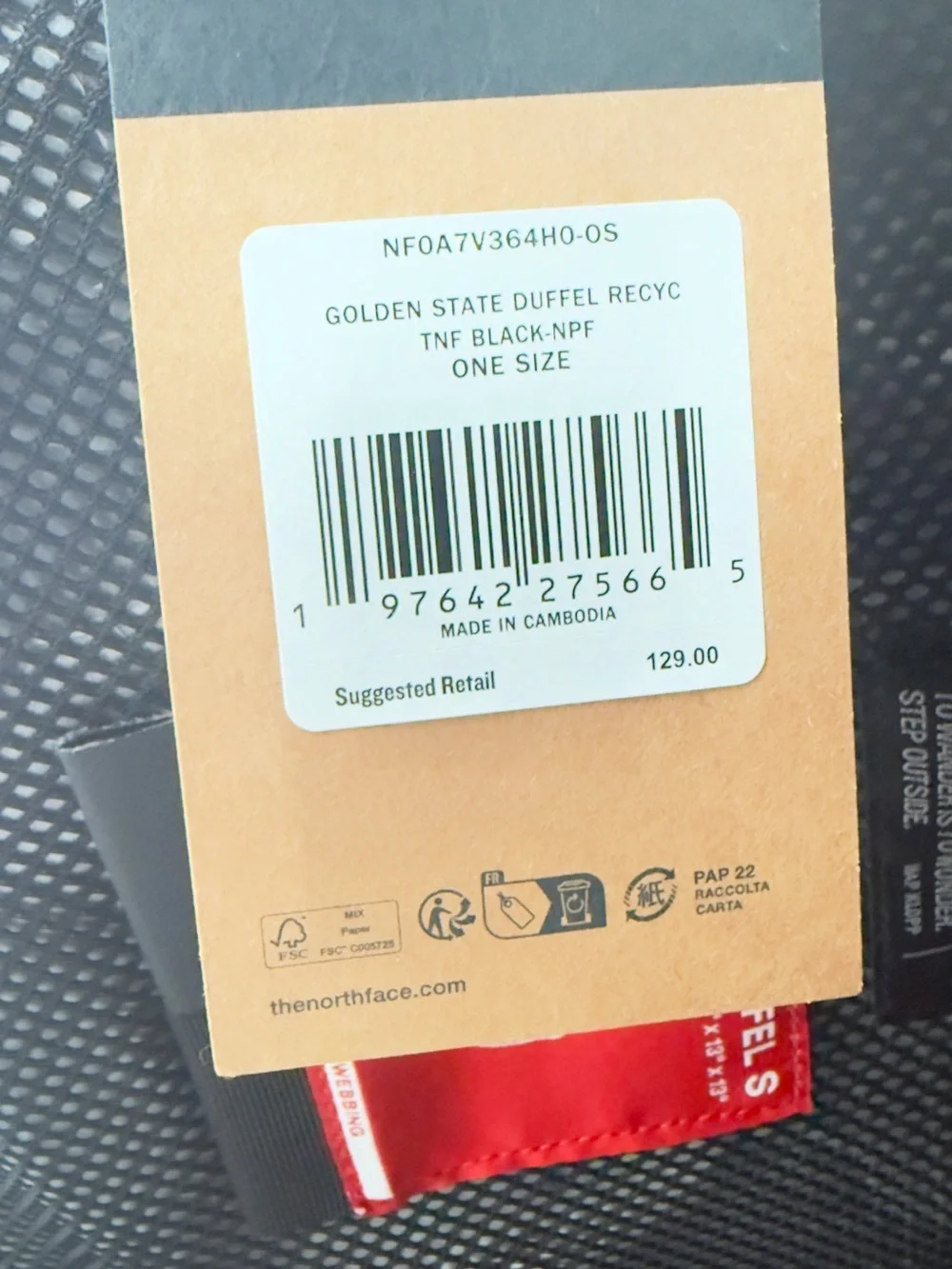 The North Face BASE CAMP GOLDEN STATE DUFFEL 50L BAG -TNF BLACK- Small